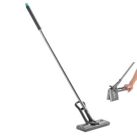 Sponge Mop, High-Density PU Sponge Mop with 1 Pcs Sponge Mop Replacement , Easy to Squeeze Sponge Mop with Hook & Loop for Head Change