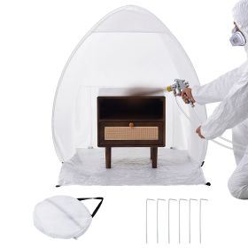 Spray Paint Shelter, 40 x 35 x 40 in Pop-Up Portable Spray Paint Tent with Built-In Floor, Exhaust Window and Storage Bag