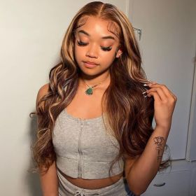 4x4 Lace Closure Wig Human Hair P427 Body Wave Density (Option: 8inch)
